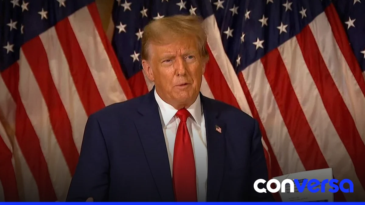 Foto de archivo de Trump en una reunión internacional.