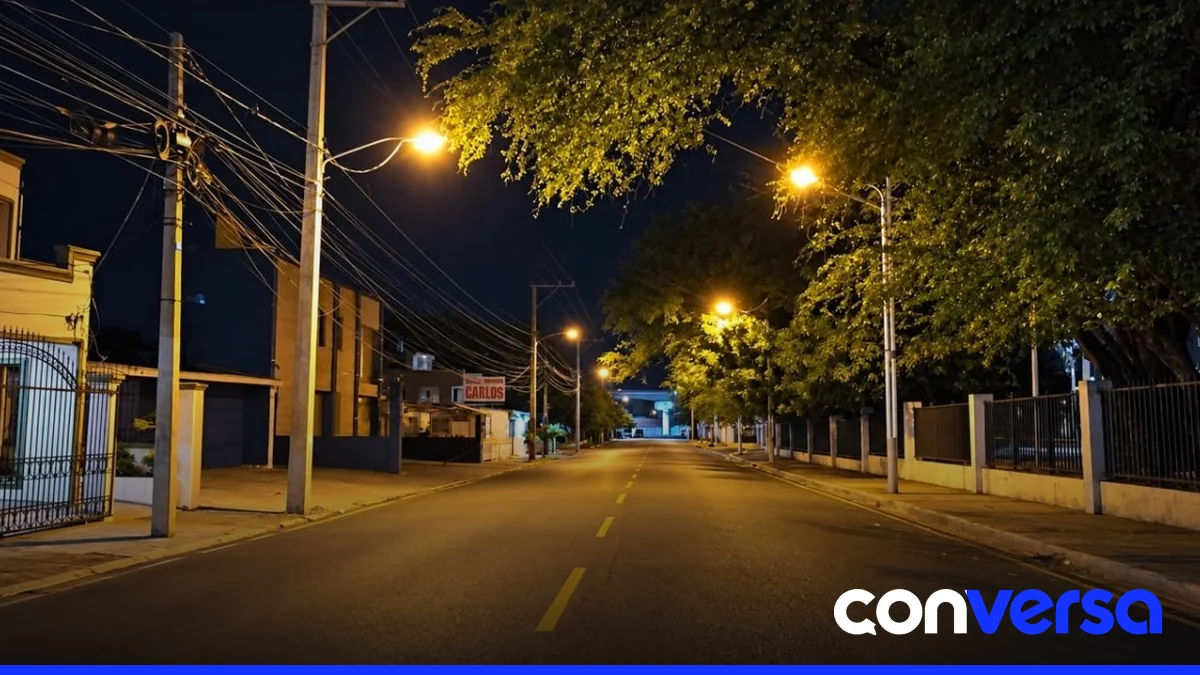 Personal técnico de Edenorte realiza labores de mantenimiento en el entorno del Estadio Cibao.