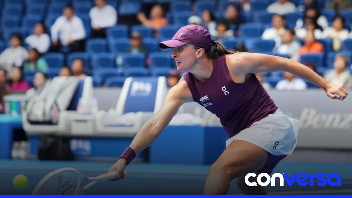 Iga Swiatek durante un partido en el Abierto de Ningbo.