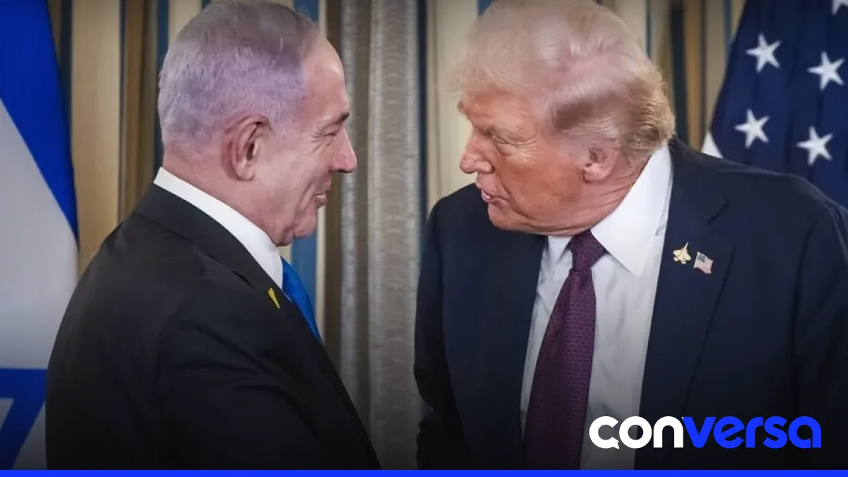 Imagen de Donald Trump y Benjamin Netanyahu en una reunión oficial.