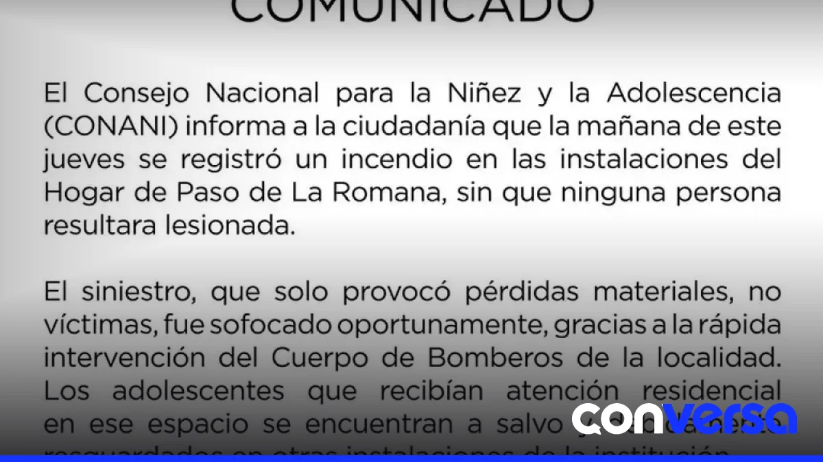 Imagen de las instalaciones del Hogar de Paso de Conani en La Romana, donde se registró un incendio.