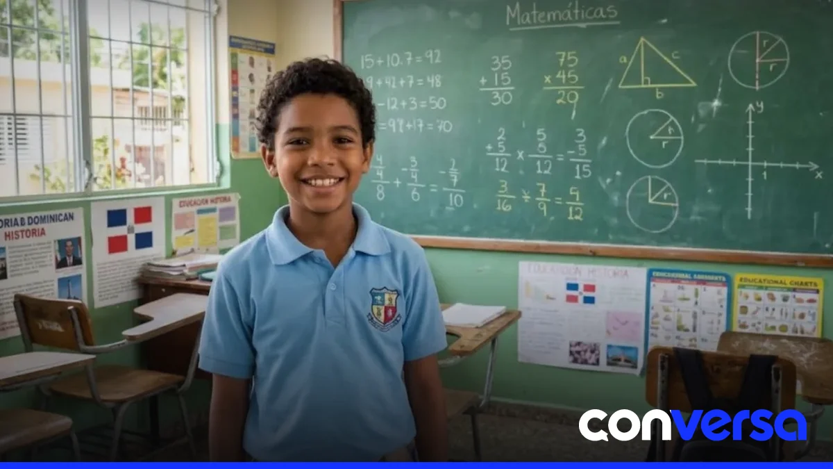 Estudiantes trabajando con manipulativos en una clase de matemáticas.