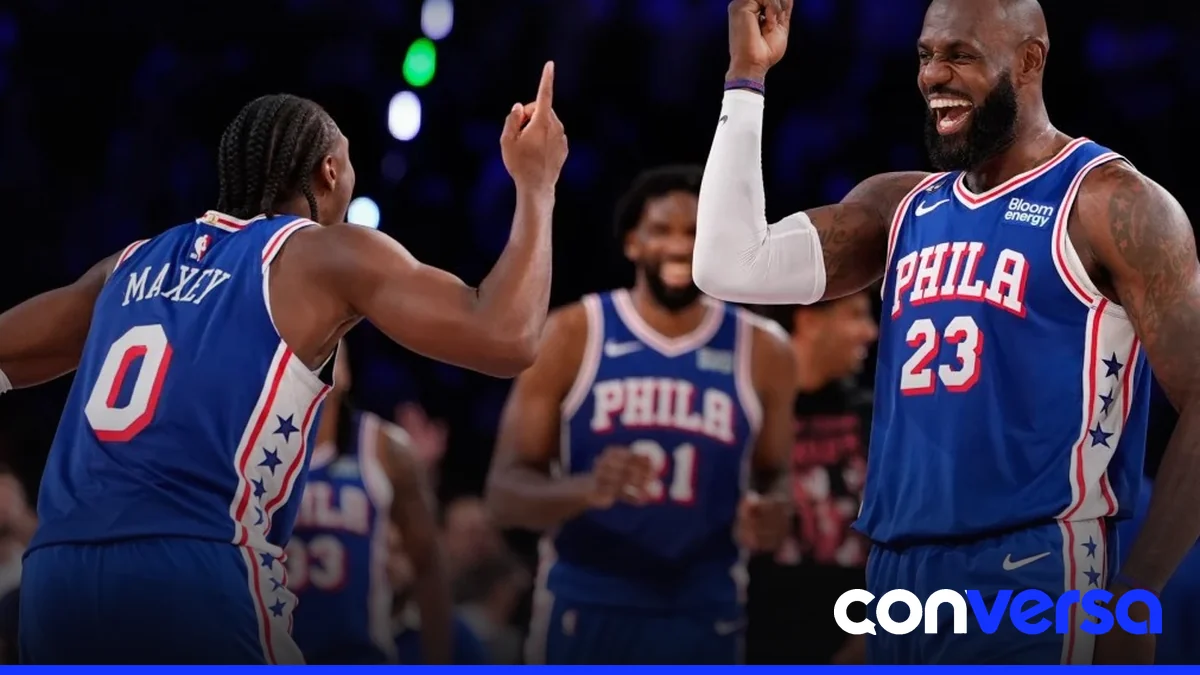 Fotografía de un partido entre los 76ers y los Cavaliers en Filadelfia.