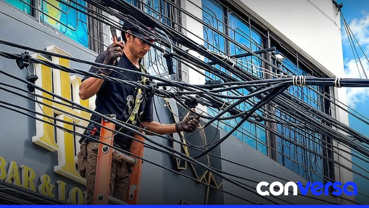 Imagen de un poste eléctrico en la zona de Herrera, donde se realizó la detención.