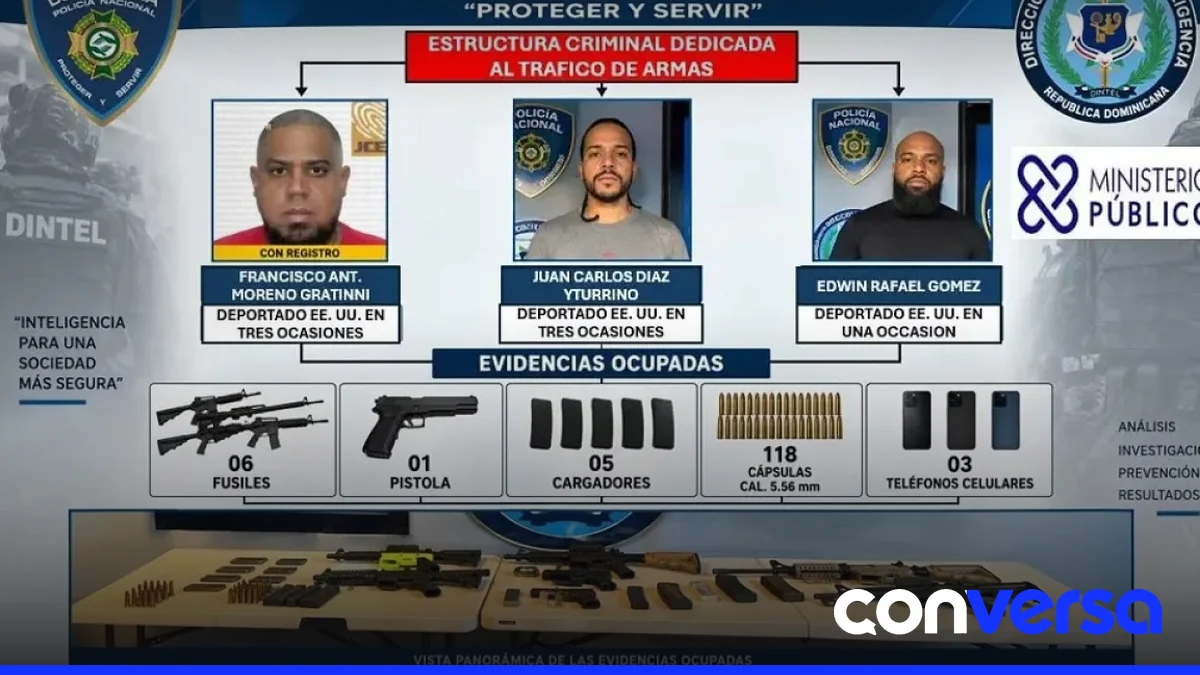 Agentes de la Policía Nacional durante una operación de incautación de armas de fuego.