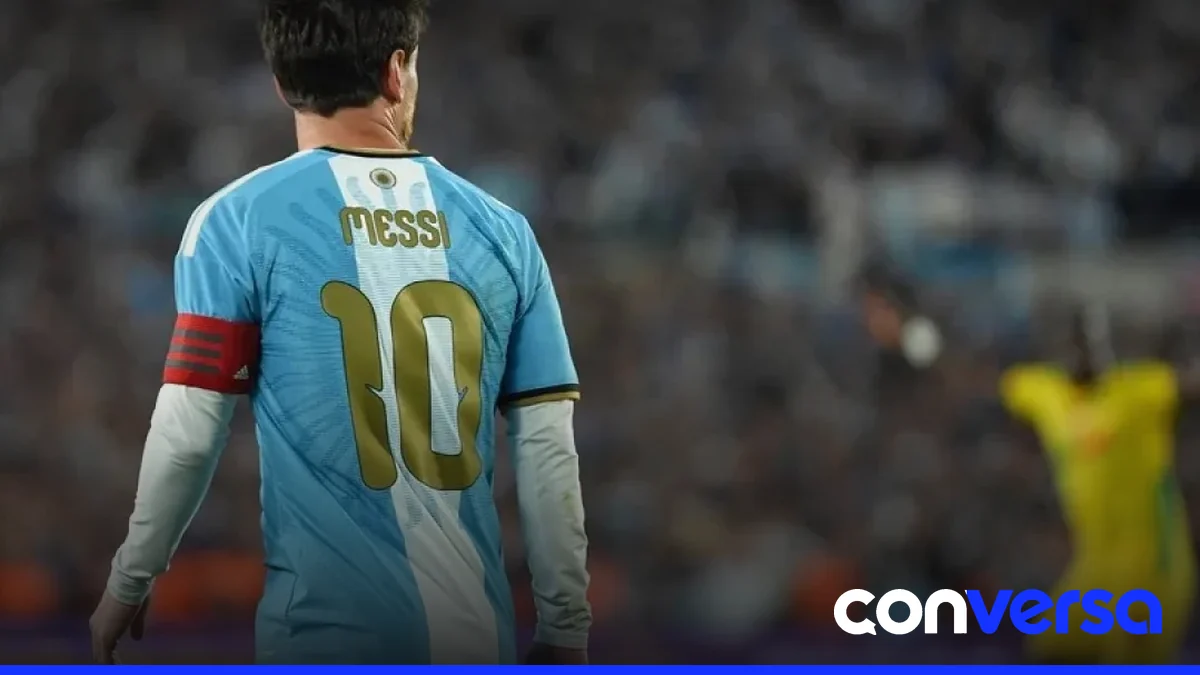 Lionel Messi celebra un gol en el partido contra Benín durante su despedida con la selección argentina.