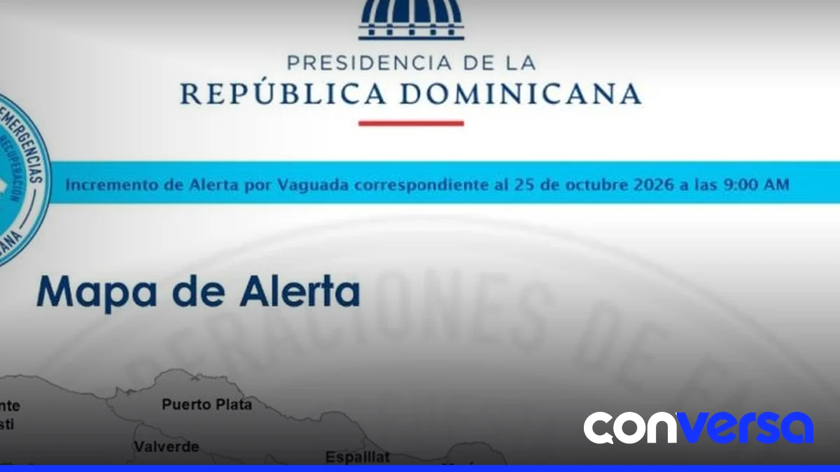 Mapa con provincias en alerta por vaguada.