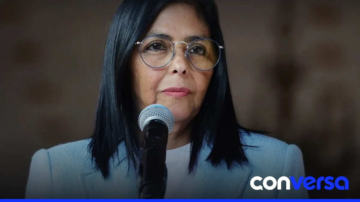 Imagen de la presidenta de Venezuela, Delcy Rodríguez, durante un mensaje a la nación.