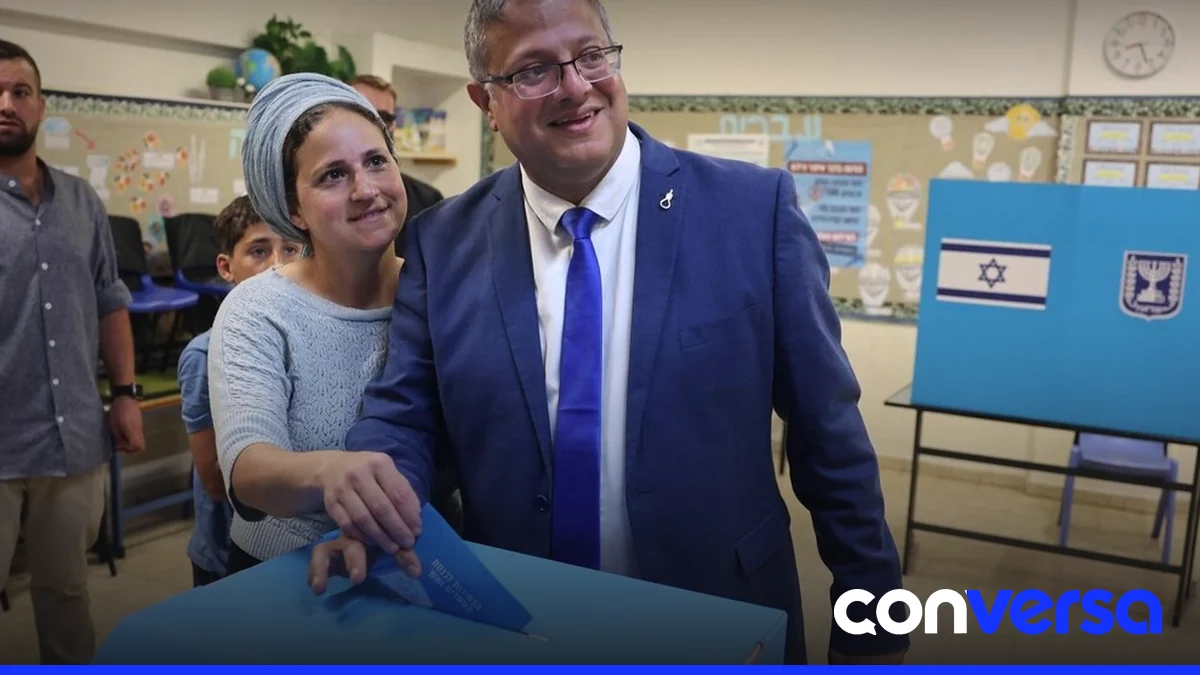 Imagen de un voto en el asentamiento de Kiryat Arba, en Cisjordania.