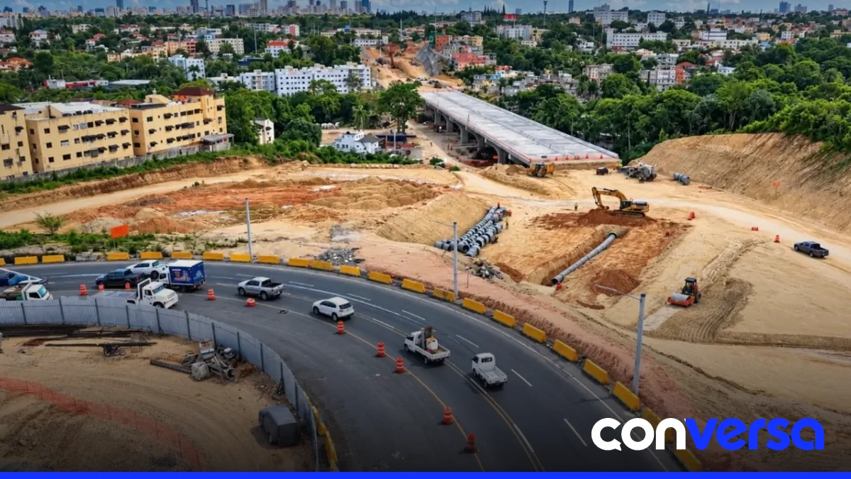 Imagen de la avenida República de Colombia con avances en la construcción del viaducto.