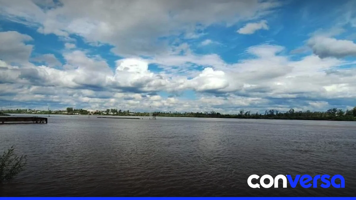 Imagen de la crecida del río Uruguay en la ciudad de Concordia, Argentina.