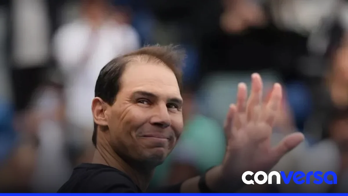 Rafael Nadal en una exhibición de tenis en Las Vegas.