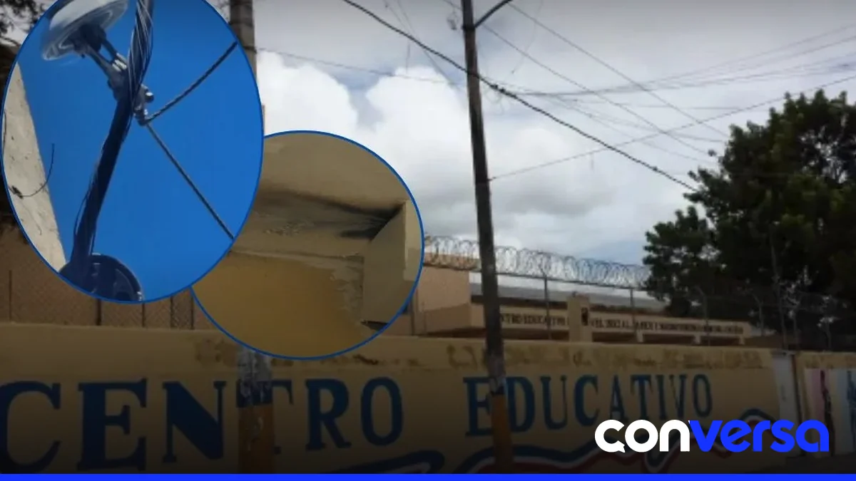Imagen de la infraestructura del liceo de Los Cacaos, donde se reportaron fallas eléctricas.