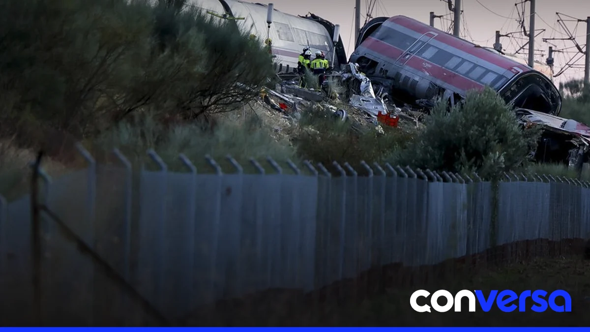 Imagen de un tren de alta velocidad en la vía ferroviaria.