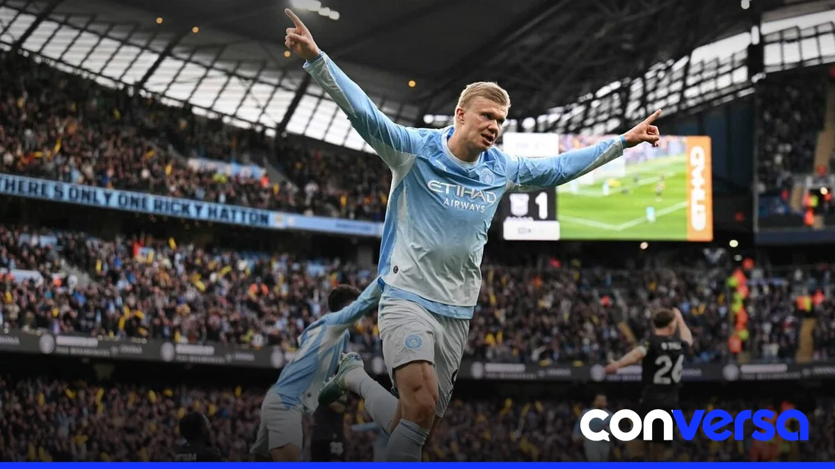 Jugador del Manchester City en acción durante el partido contra el Ipswich.