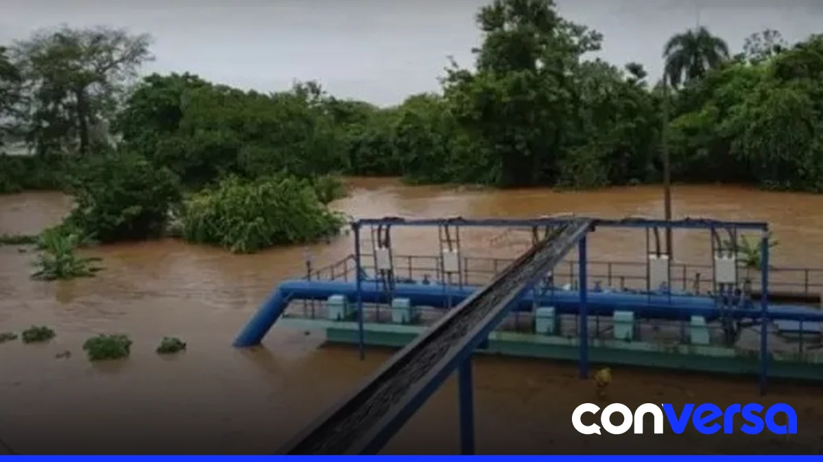 Imagen de un acueducto con daños causados por las lluvias.