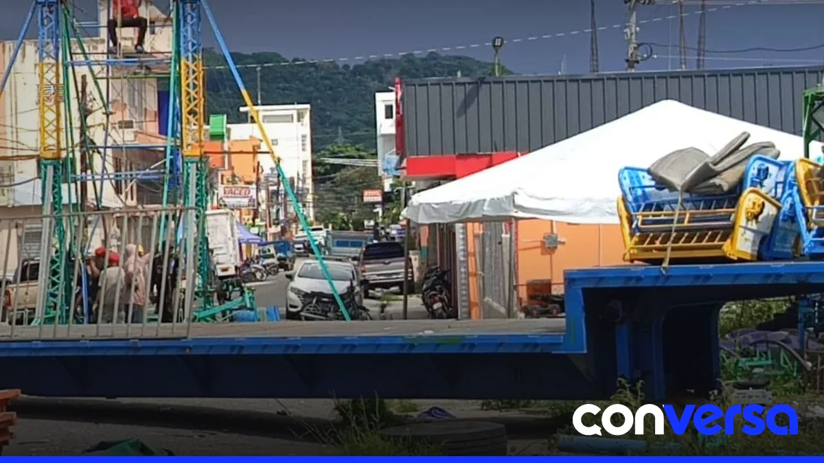Feria de juegos mecánicos en Hato Mayor donde ocurrió el accidente fatal.