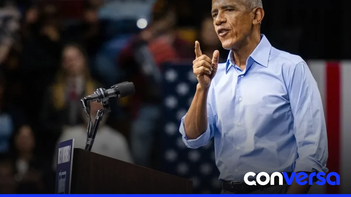 Barack Obama participa en un mitin electoral en Atlanta, Estados Unidos.