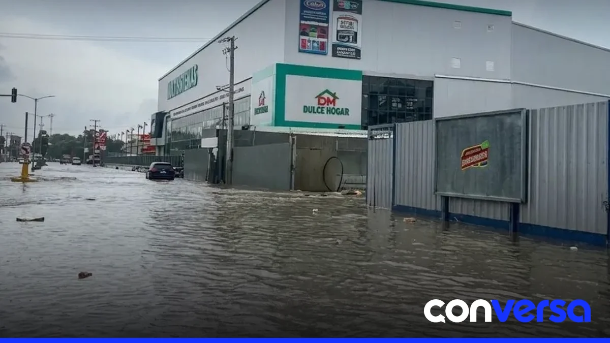 Imagen de una zona inundada en el Gran Santo Domingo.