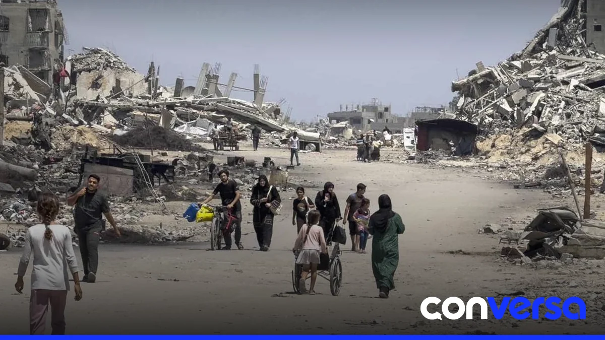 Imagen de una zona afectada por un bombardeo en la Franja de Gaza.
