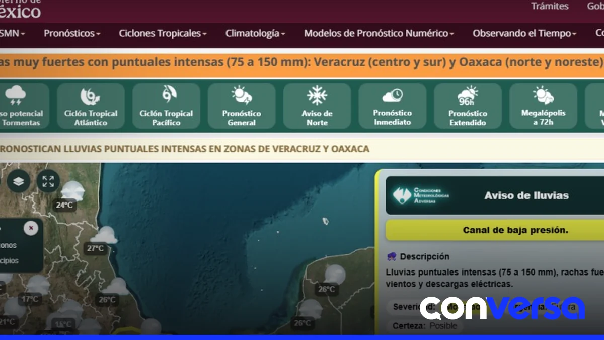 Mapa con la ubicación de la tormenta tropical Vance en el Pacífico mexicano.
