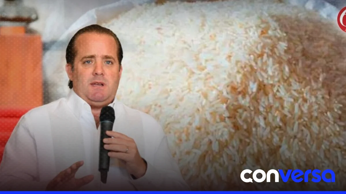Productores de arroz en una finca en la provincia de San José de Ocoa.