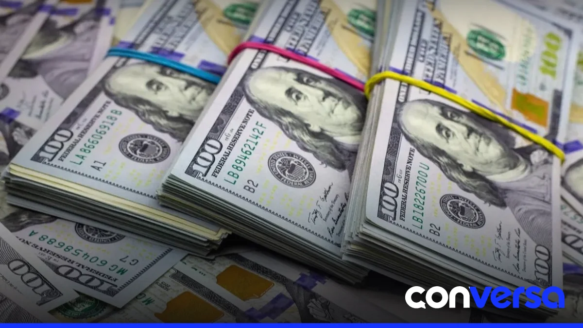 Cotización del dólar en una ventanilla bancaria.