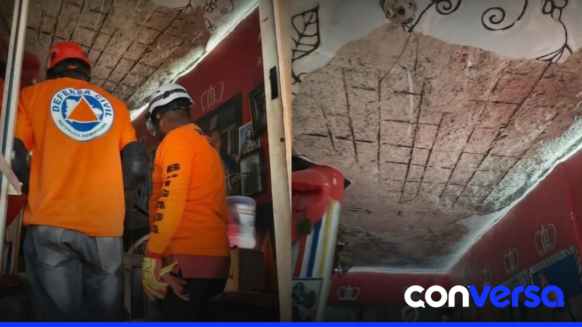 Foto de una edificación con daños en el techo en el sector Pedro Justo Carrión.
