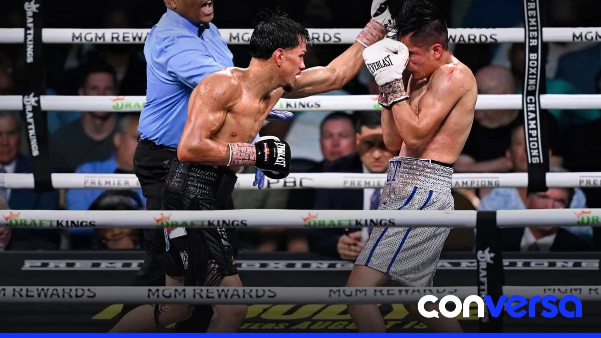 Imagen de un combate de boxeo en Las Vegas.