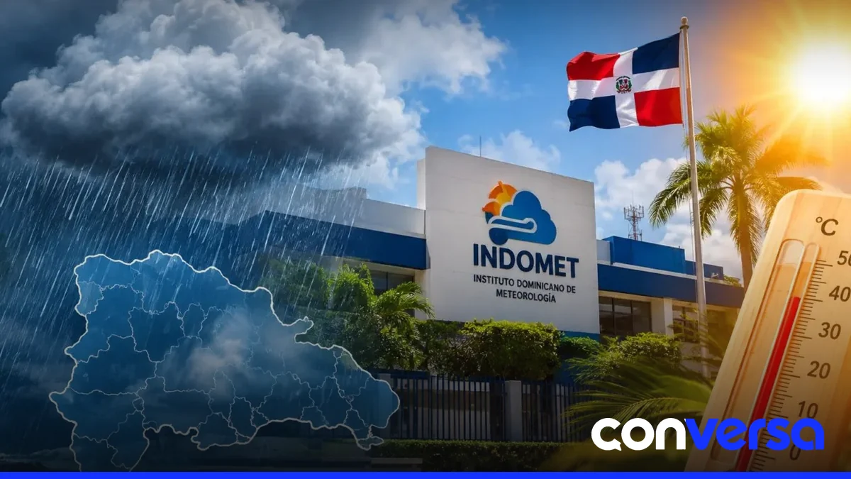 Imagen de nubes y lluvia en Santo Domingo.