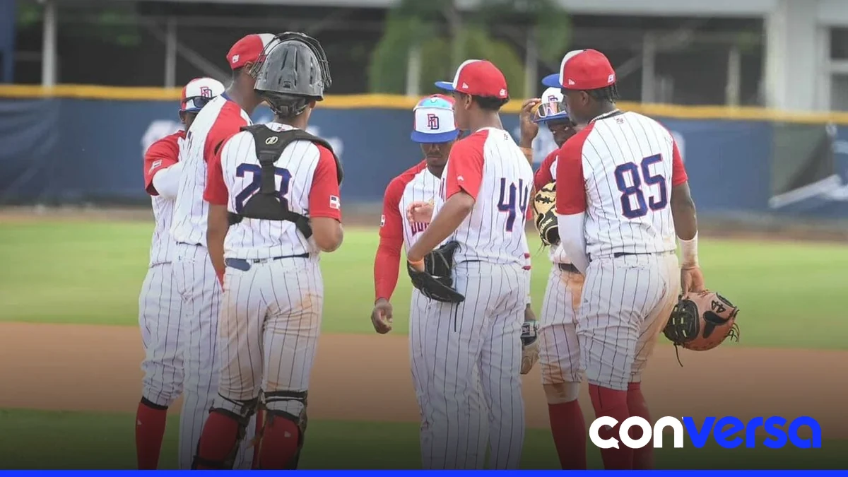 Selección dominicana en el partido inaugural del Premundial U-18.