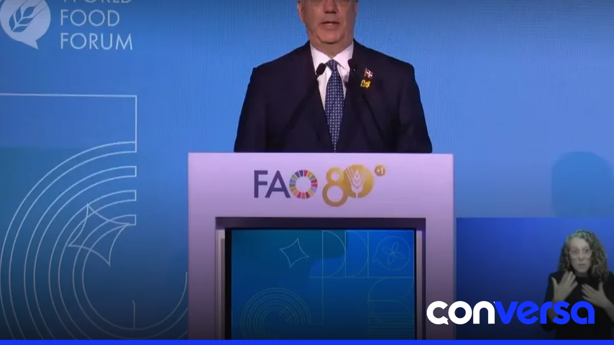 Foto del presidente Luis Abinader en el Foro Mundial de la Alimentación 2026.