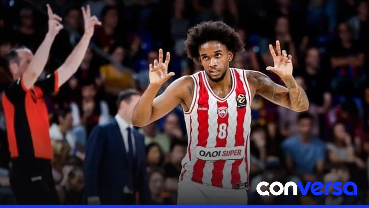 Foto del partido entre el Barcelona y el Olympiacos en el Palau Blaugrana.