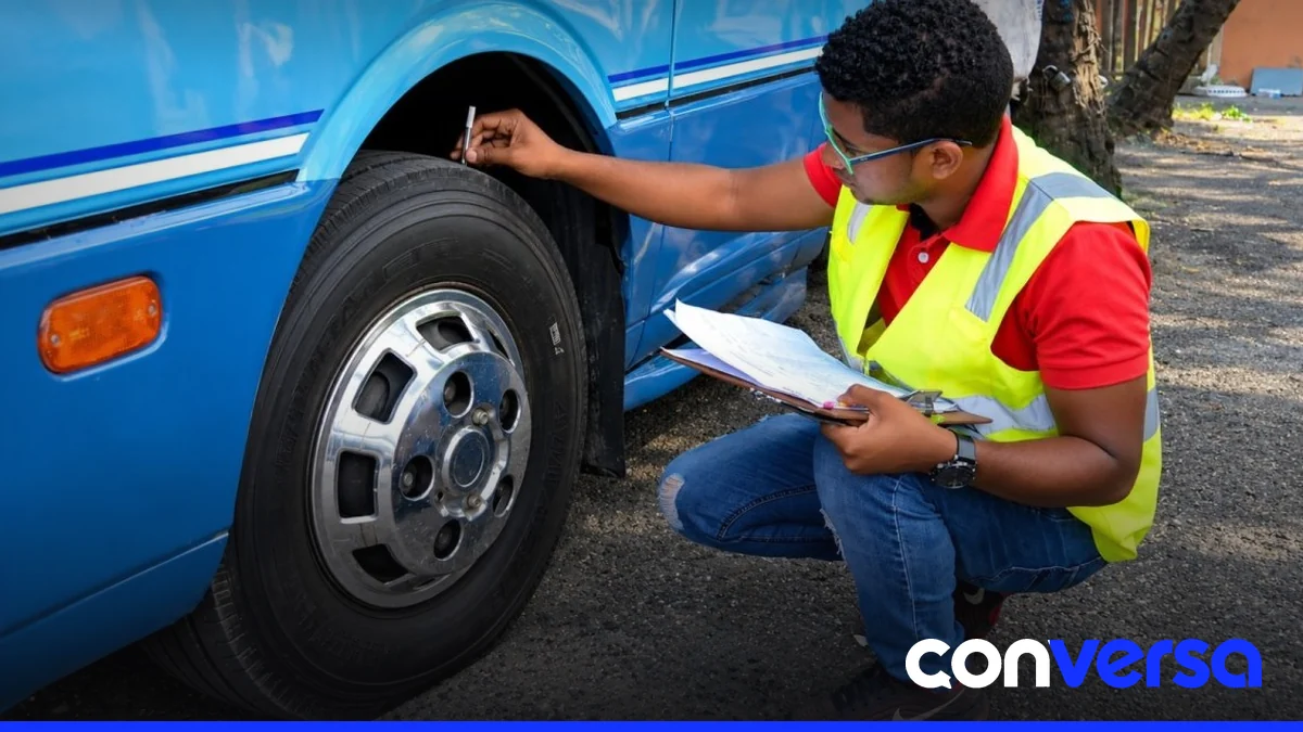 Foto de archivo de un centro de inspección vehicular.