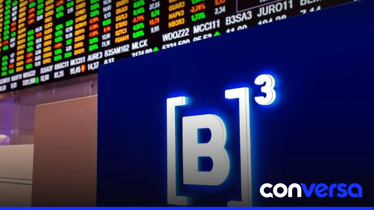 Imagen de la Bolsa de São Paulo con señales de caída en las acciones.