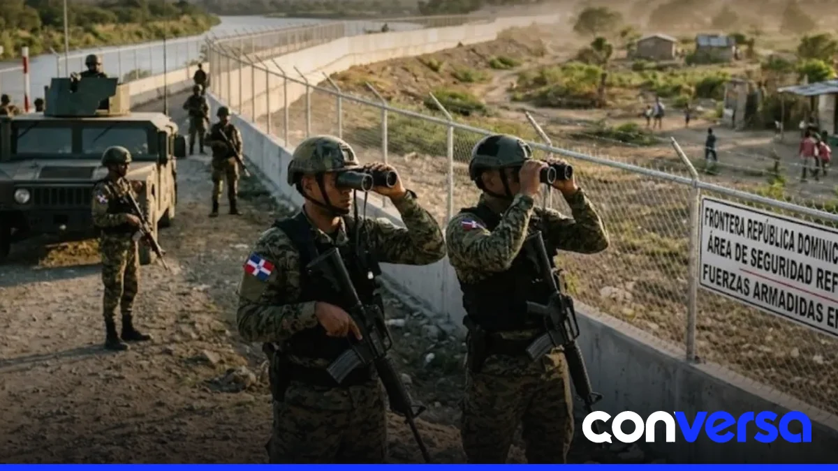 Fuerzas militares dominicanas en la frontera sur con Haití.