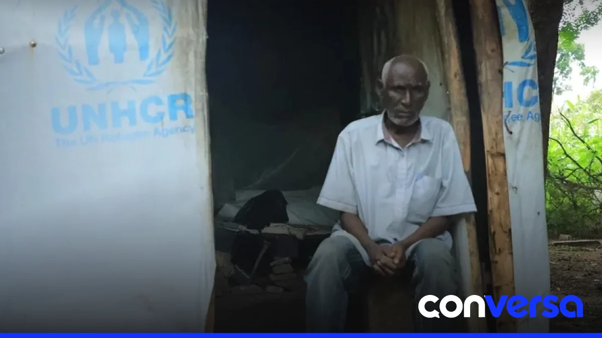 Campaña de ayuda humanitaria en un campo de desplazados en Etiopía.