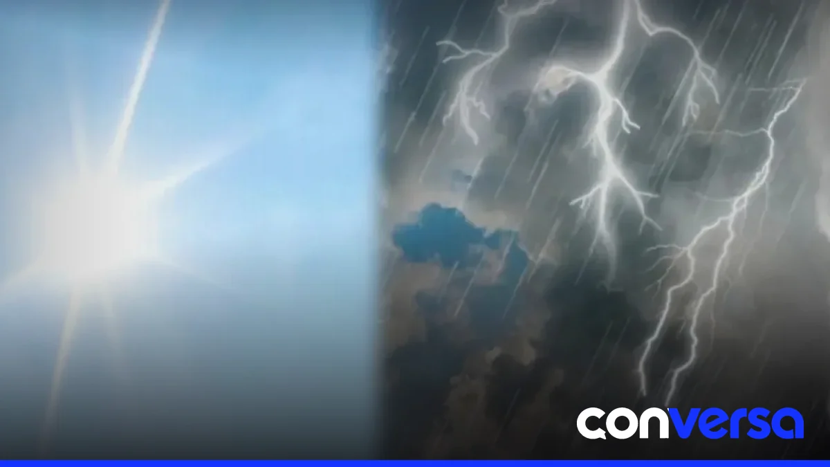 Imagen de una tormenta eléctrica sobre la República Dominicana.