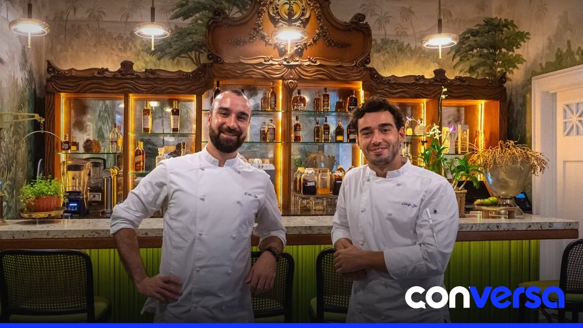 Chef Alberto Barba y Pablo Laya en una cena a seis manos en República Dominicana.