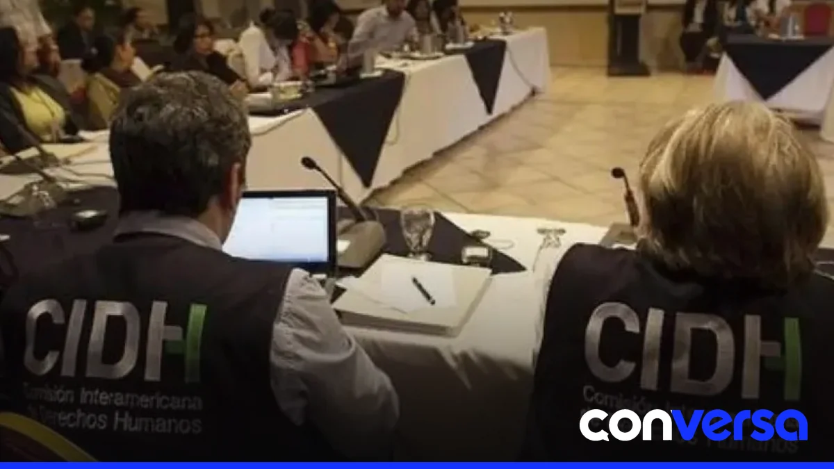 Imagen de la CIDH en una audiencia pública en Panamá.