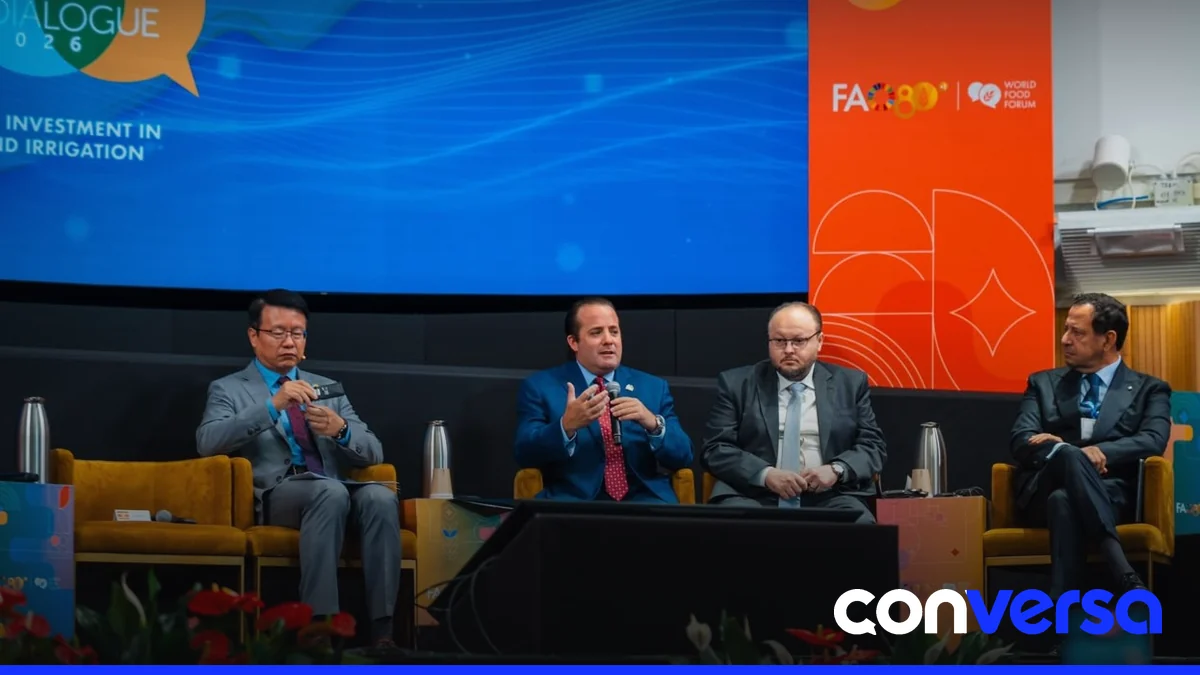 Ministro José Ignacio Paliza durante su participación en el Diálogo de Roma sobre el Agua.