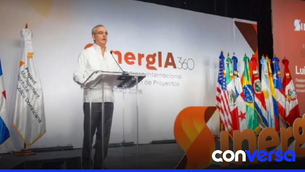 Foto del presidente Luis Abinader durante la apertura del XVI Congreso Internacional del PMI en Punta Cana.