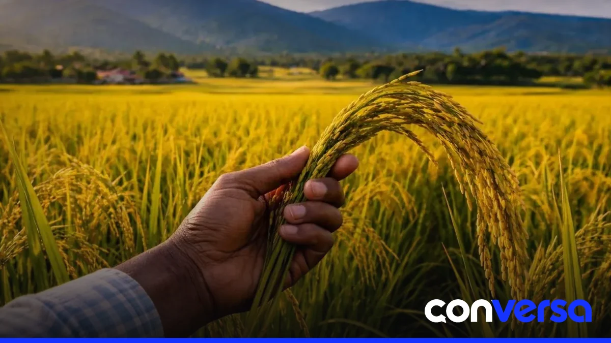 Imagen de un campo de arroz en la República Dominicana.
