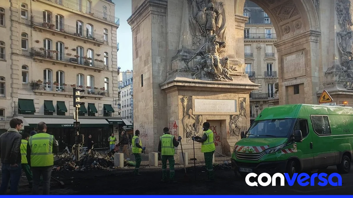 Protestas en París durante la manifestación contra el encarecimiento del coste de vida.