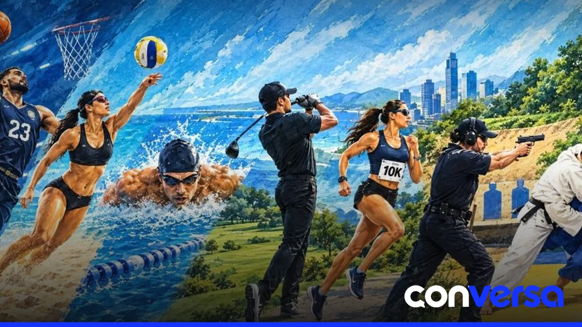 Atletas policiales de distintas naciones se preparan para competir en los IV Juegos Mundiales de Policía.