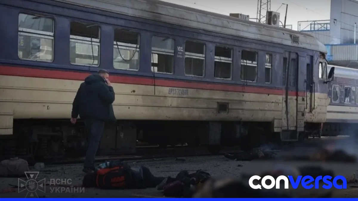 Imagen de una estación de tren en Ucrania, en el este del país.