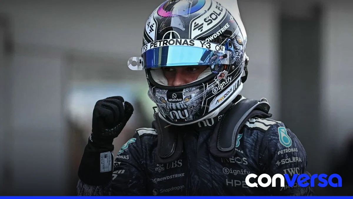 Kimi Antonelli celebra su victoria en el Gran Premio de Estados Unidos.