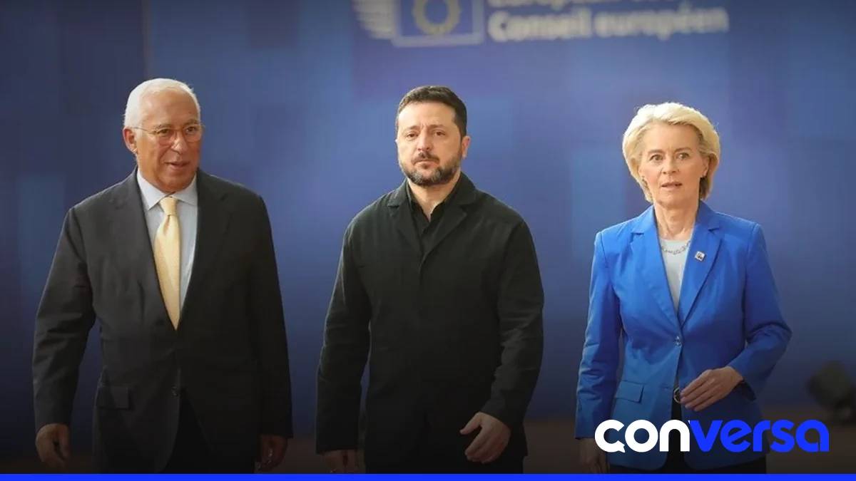 Líderes de la UE y el presidente ucraniano en la cumbre en Bruselas.