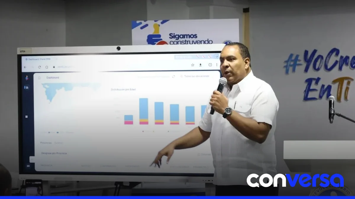 Foto de la rueda de prensa del PRM donde se anunció la jornada nacional de verificación.