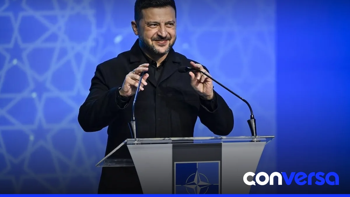 Zelensky responde a una pregunta durante la cumbre europea en Bruselas.